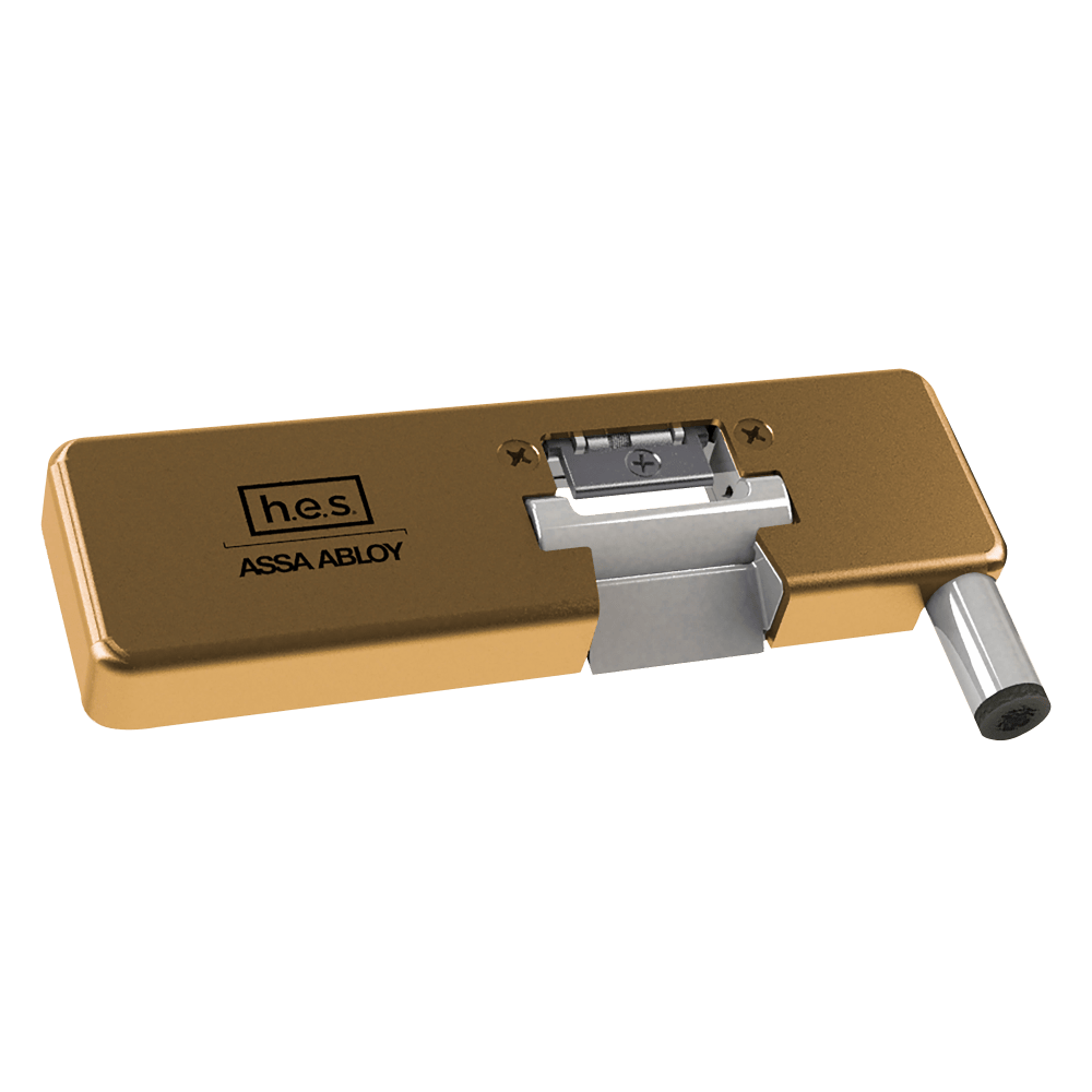HES 9100L-612 Grade 1 Field Selectable (Safe/Secure) 12/24VDC Electric Strike for Glass Single Doors with Vertical Rods, Satin Bronze Finish, Left-Handed