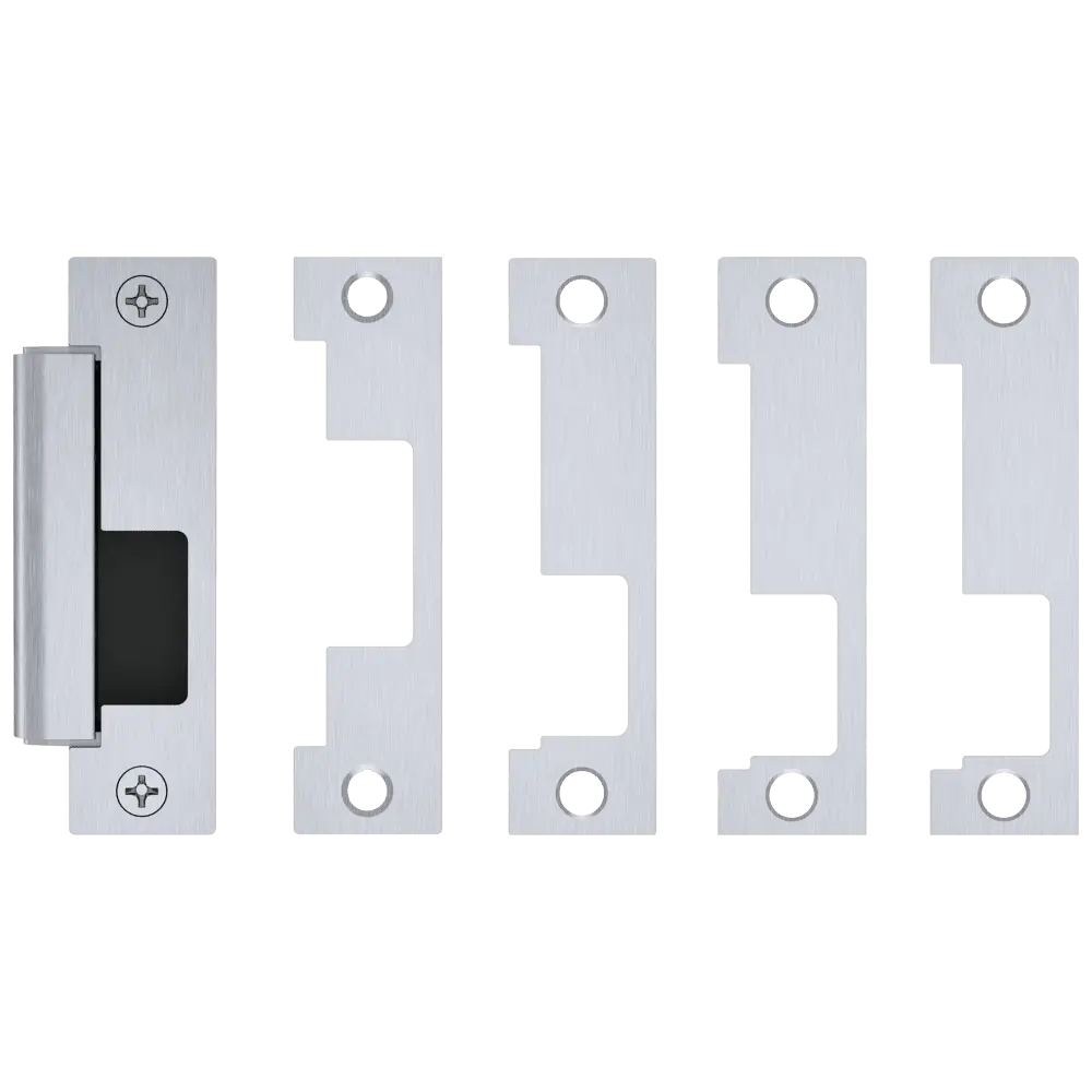 HES 1500C-630 Grade 1 Electric Strike, For Cylindrical or Mortise Latchbolt Locks, Auto-Sensing 12/24 VDC, Field Selectable Fail Safe/Fail Secure, Includes 1J, 1K, 1KD, 1KM Options, Satin Stainless Steel