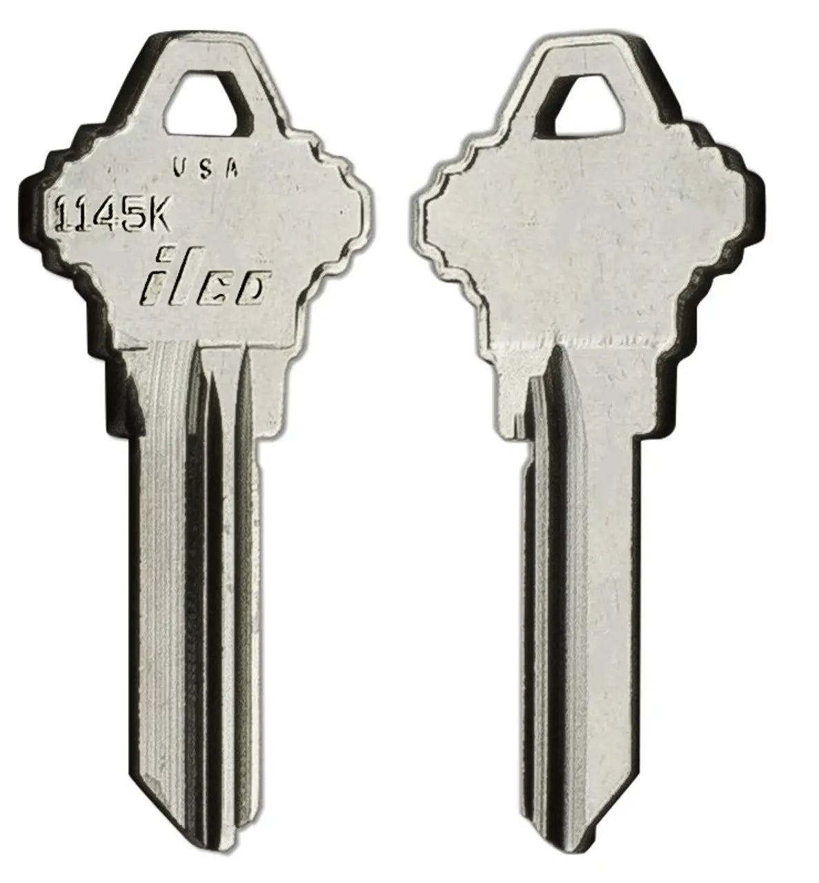 Kaba Ilco 1145K Key Blank – Schlage K Keyway, 5-Pin, Nickel-Plated Brass
