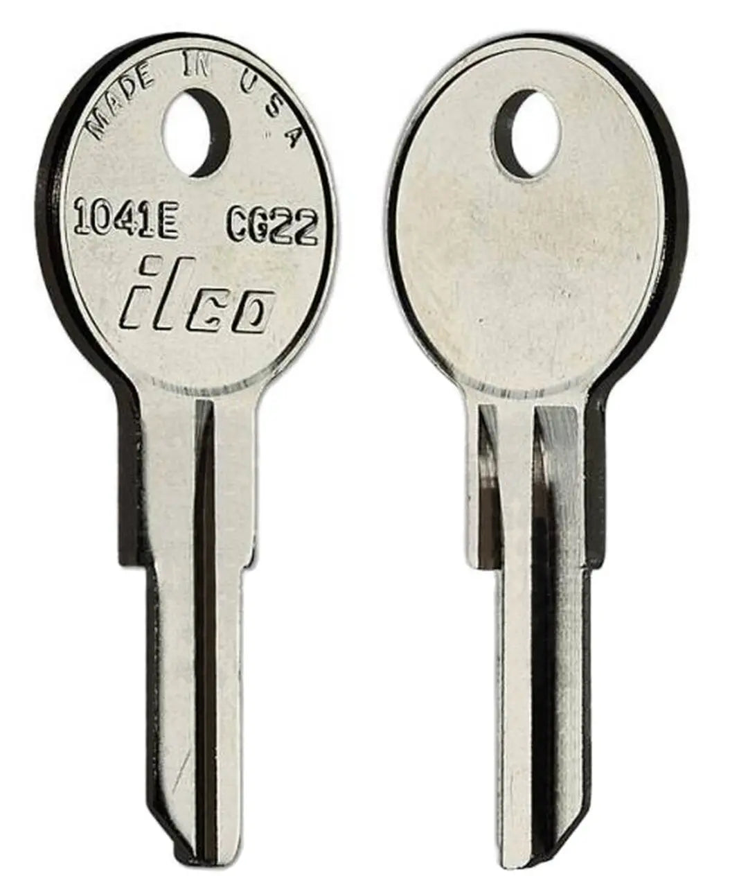 Kaba Ilco 1041E Key Blank – Chicago Keyway (CG22), Nickel-Plated Brass