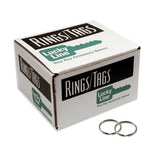 Lucky Line 76500 1-1/8" Split Key Ring Nickel-Plated Steel 100 Per Box