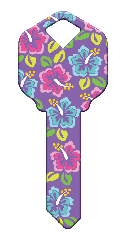 SC1-HK47 Happy Keys Schlage Hibiscus Flowers