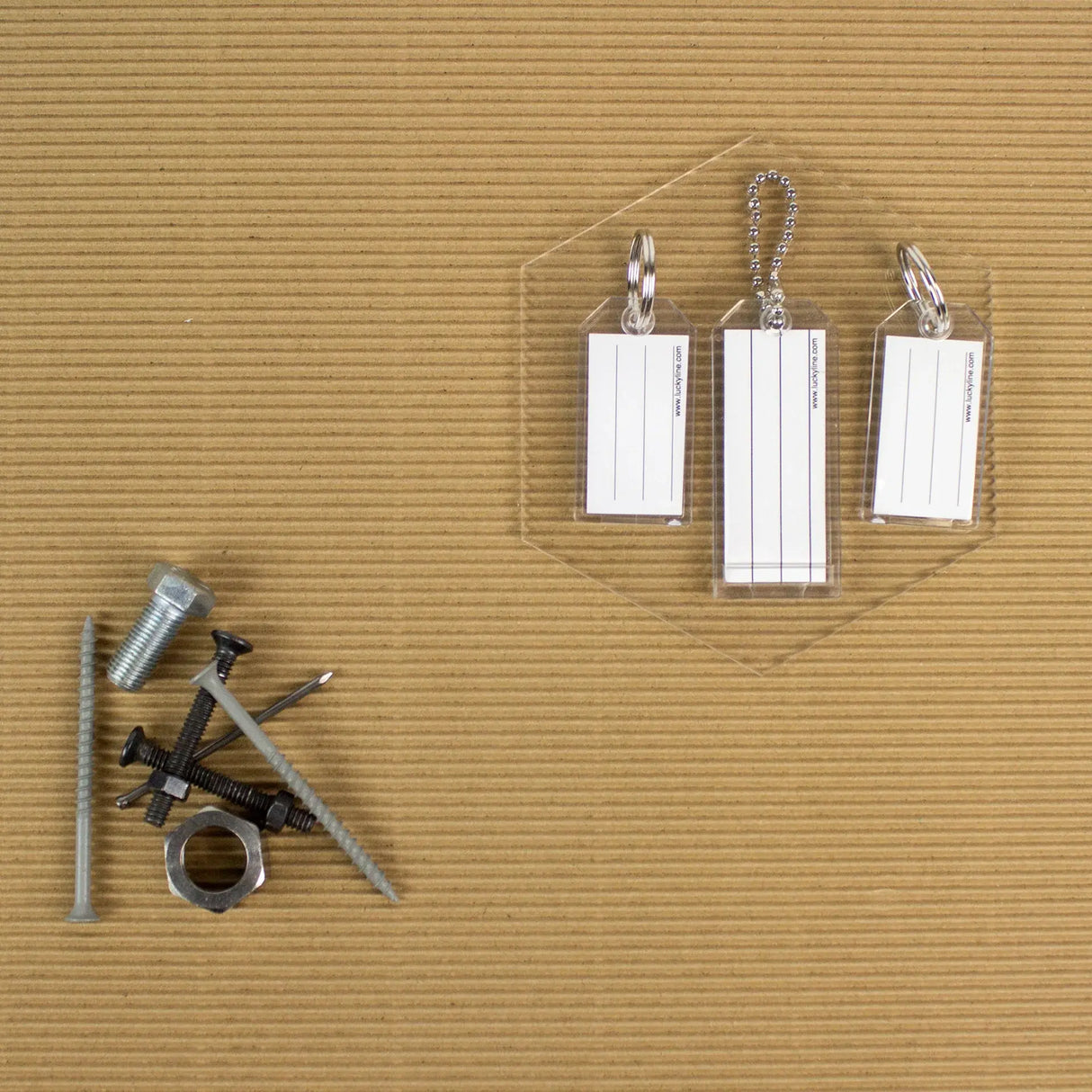 Lucky Line 2010010 Key Tag with Ball Chain Clear 100 Per Display Box