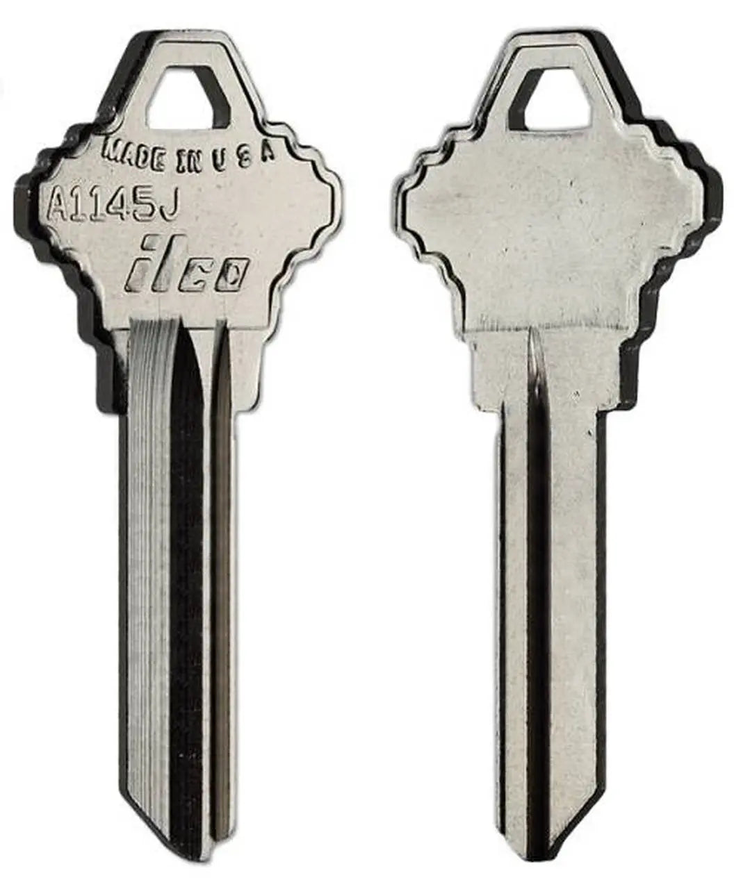 Kaba Ilco A1145J Key Blank – Schlage J Keyway, 6-Pin, Nickel-Plated Brass