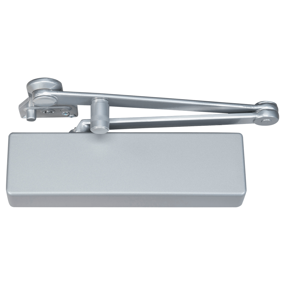 Norton CLP7500 689 Grade 1 Closer Plus Parallel Arm Door Closer, Push Side, Parallel Arm Heavy Duty, Size 1 to 6, Plastic Cover, Aluminum Painted Finish, Non-Handed