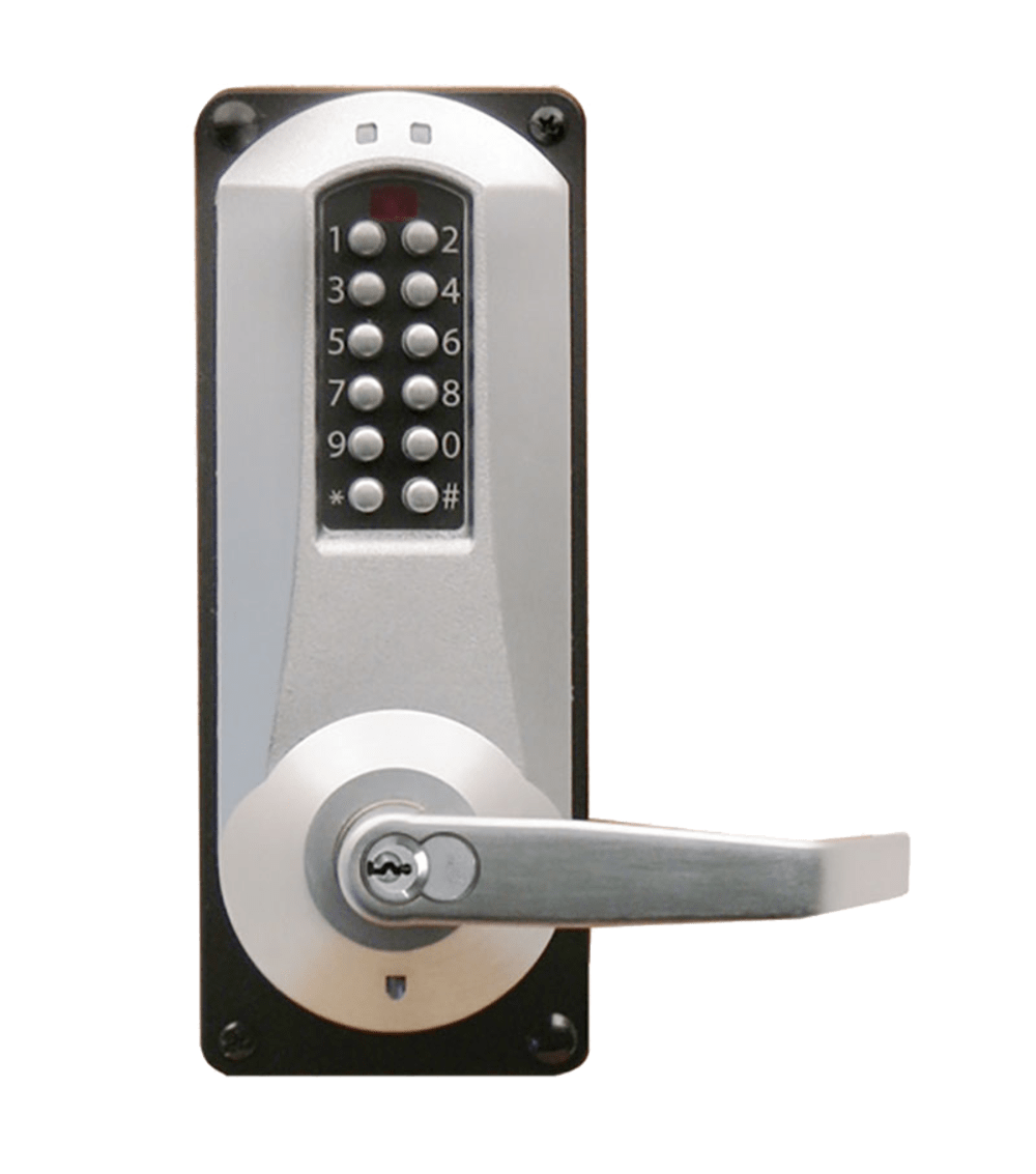 DormaKaba E5086CWL-626-41 E-Plex 5086 Entry/Egress Back to Back Mortise Lock, 100 Access Codes, 3,000 Audit Events, Corbin Russwin 6-Pin LFIC Prep, Less Core, Satin Chrome