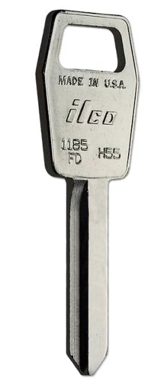 Kaba Ilco 1185FD Automotive Key Blank – Ford H55 10-Cut, Nickel-Plated Brass