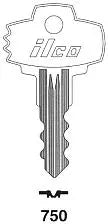 Kaba Ilco 750 Key Blank – Fort Keyway, Nickel-Plated Brass