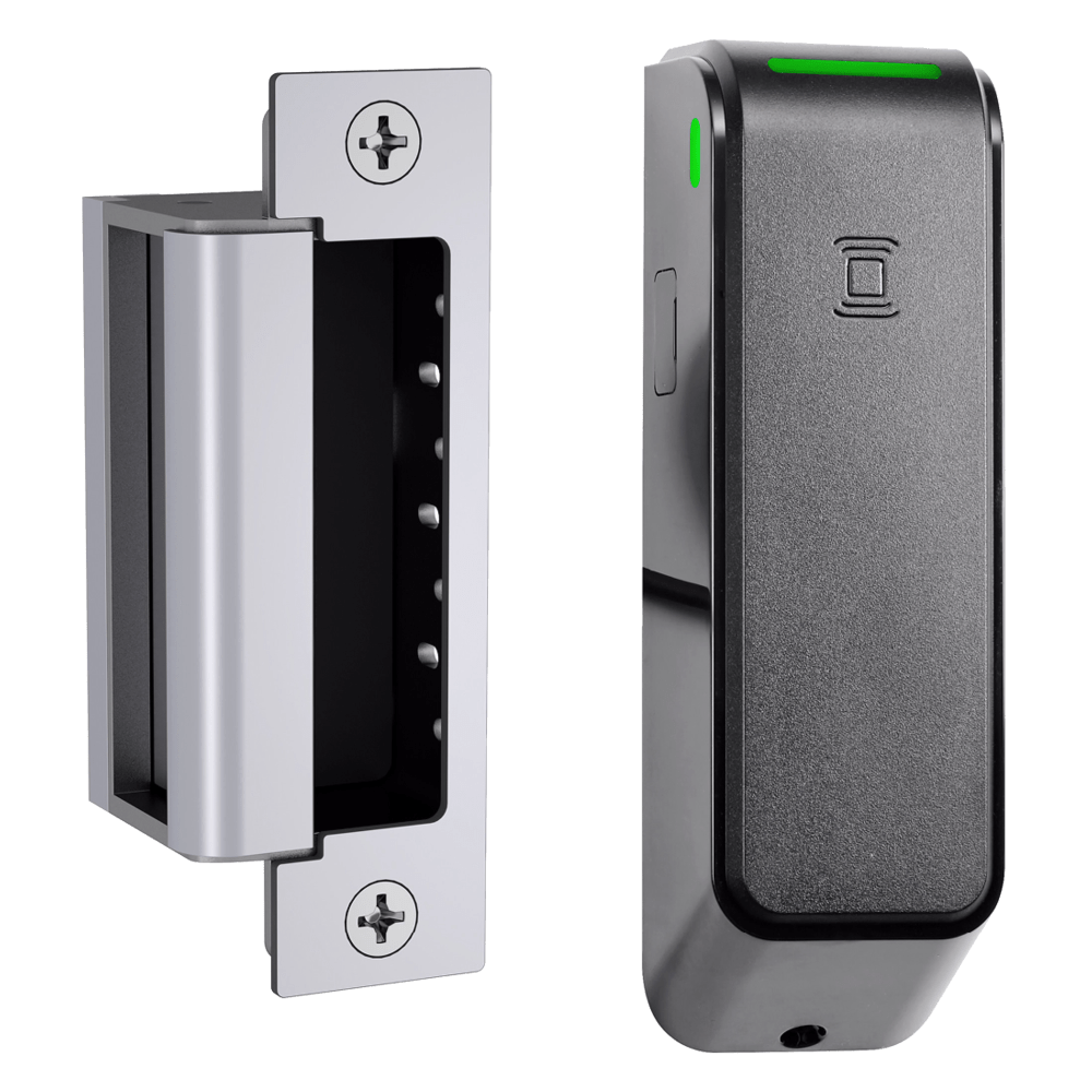 HES ES100-16SM-IPS-630 Grade 1 Electric Strike, Aperio Wireless, Reader and 1600 Strike, Complete Pac for Latchbolts and Deadbolts, Security (Monitored), RFID (HID multiCLASS SE), Satin Stainless Steel Finish