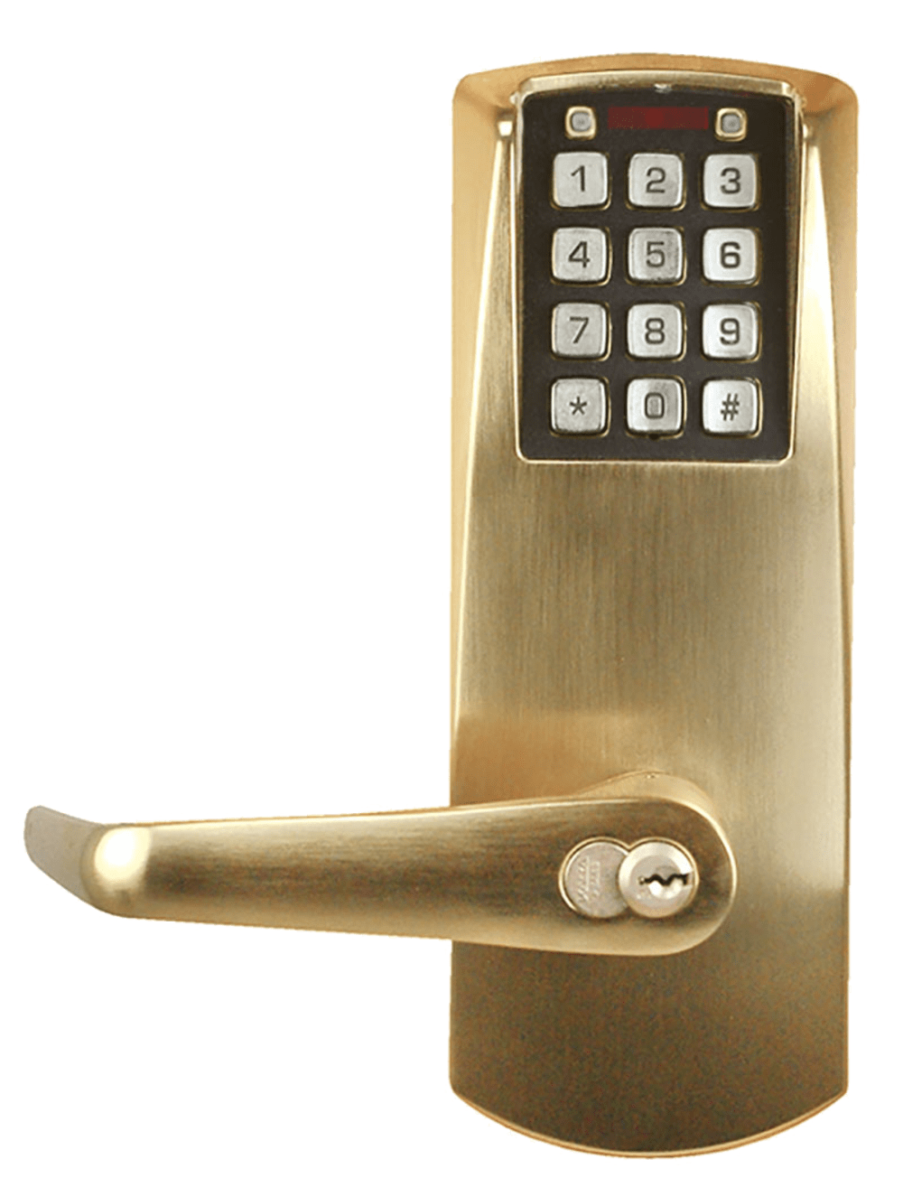 DormaKaba P2031BLL-606-41 PowerPlex Cylindrical Lock, 2-3/4" Backset, 1/2" Throw, 6/7-Pin SFIC Prep, Less Core, Satin Brass