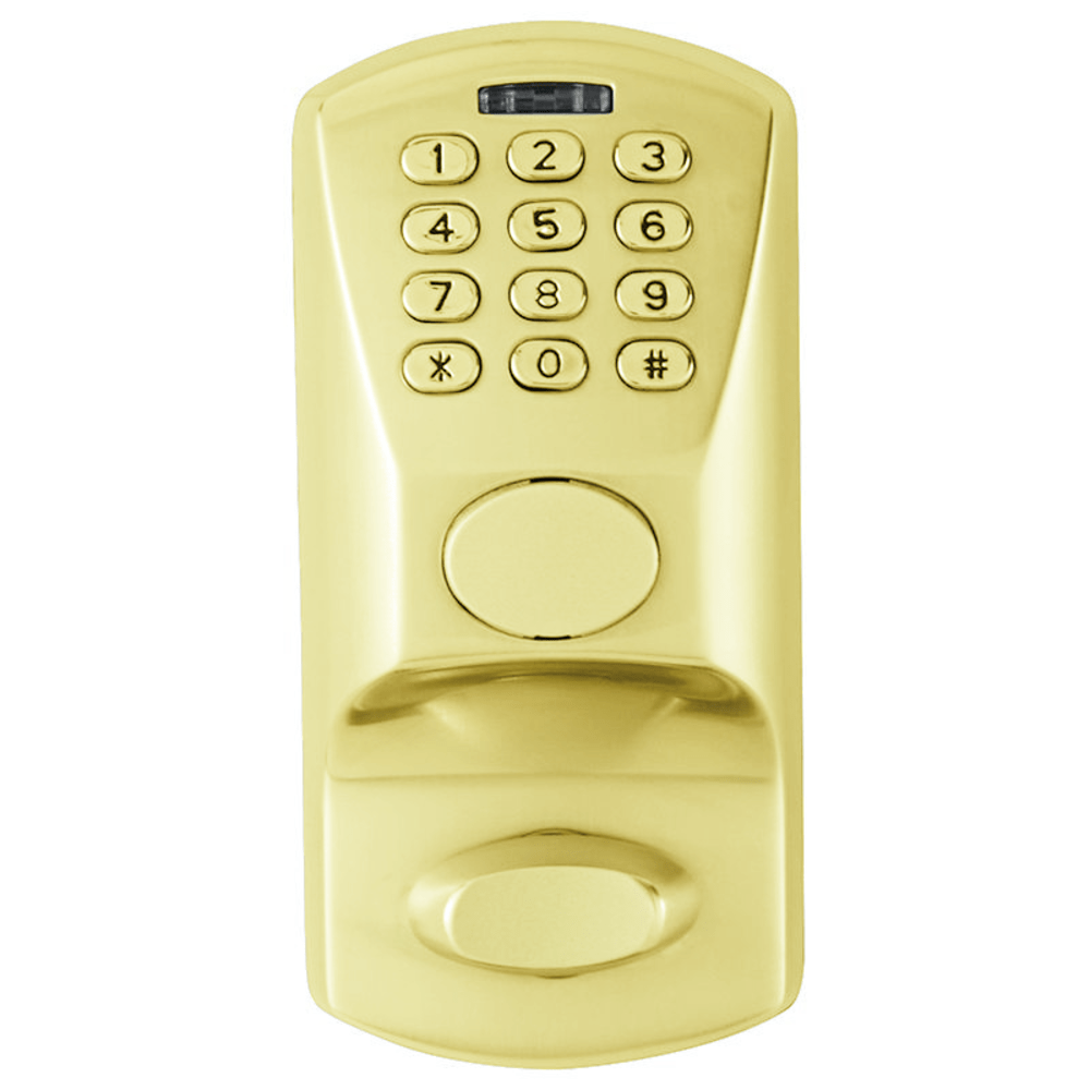 DormaKaba E1502-605-41 E-Plex 1500 Deadbolt with Key Override, 100 Access Codes, 1,000 Audit Events, Bright Brass