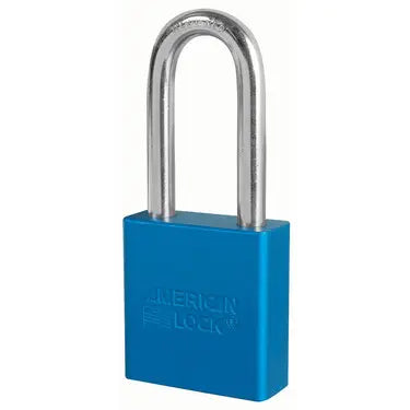 American Lock A1206KABLU 27676 Blue Anodized Aluminum Safety Padlock, 1-3/4" Body, 2" Tall 5/16" Diameter Shackle, Keyed Alike