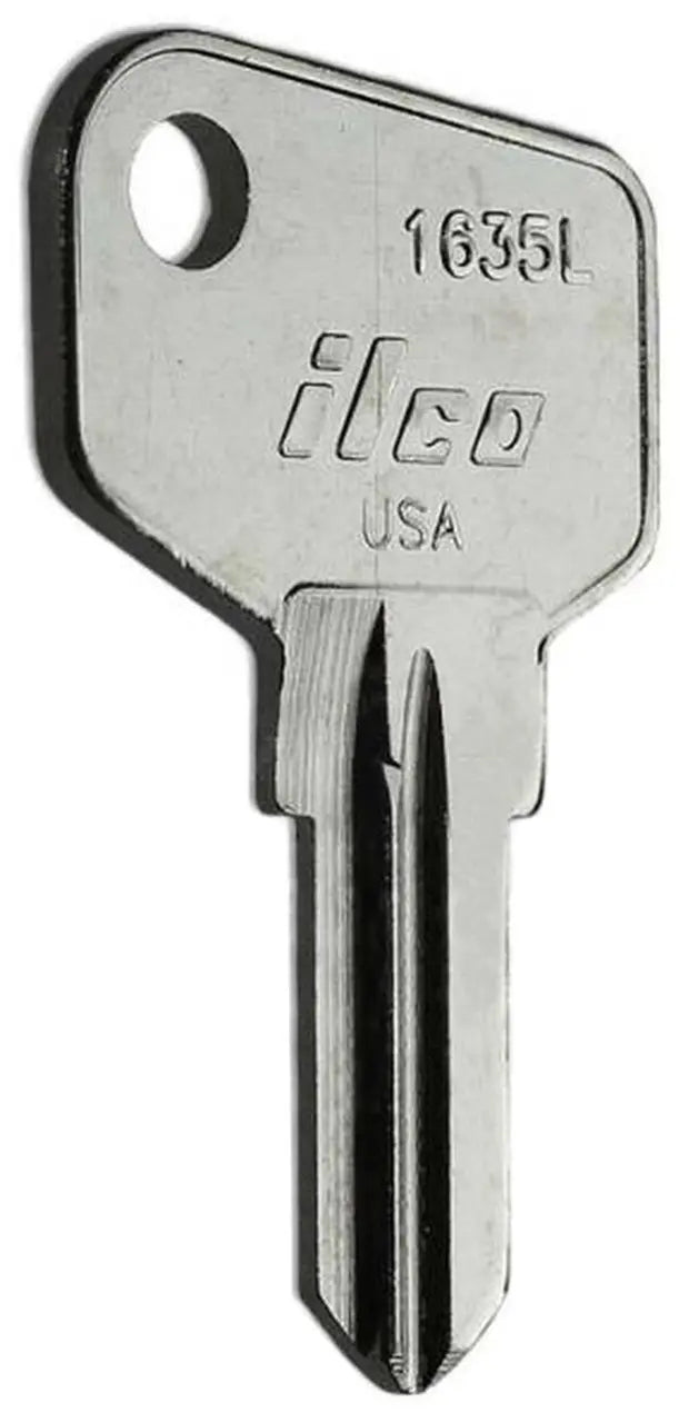 Kaba Ilco 1635L Key Blank – Arfe L-Section Cam Lock, Nickel-Plated Brass