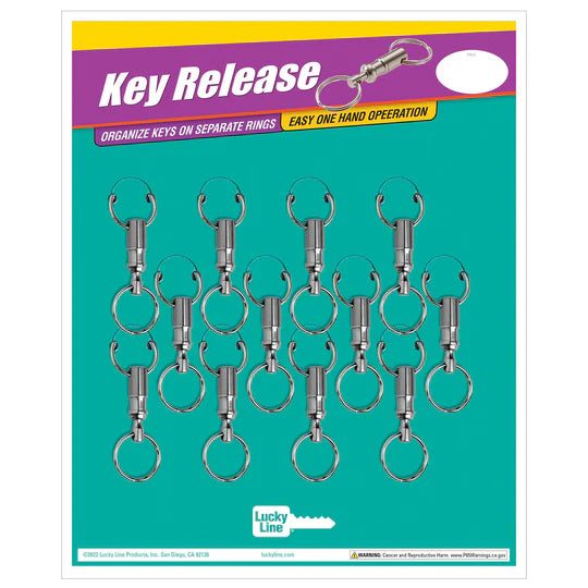 Lucky Line 70712 Quick Release Nickel-Plated 12 Per Card