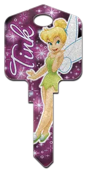 SC1-D90 Disney Keys Schlage Tinker Bell Glitter *** DISCONTINUED ***