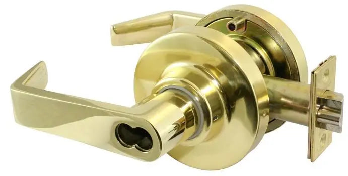 Marks USA 195RAB/3 Grade 1 Lock, Entry, American Lever, 2-3/4", SFIC, Polished Brass