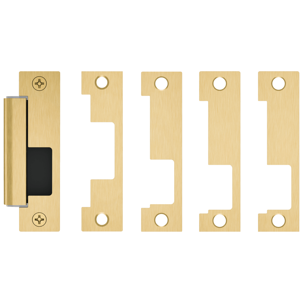 HES 1500C-606-DLM Grade 1 Electric Strike, For Cylindrical or Mortise Latchbolt Locks, Auto-Sensing 12/24 VDC, Field Selectable Fail Safe/Fail Secure, Includes 1J, 1K, 1KD, 1KM Options, Dual Lock Monitor, Satin Brass