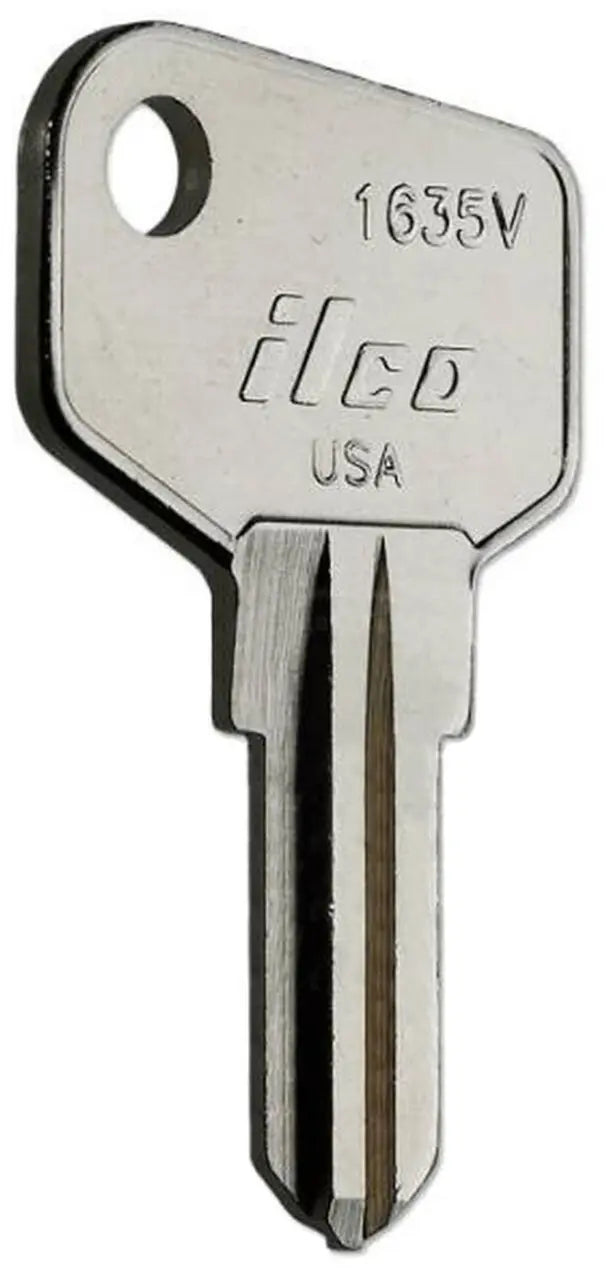 Kaba Ilco 1635V Key Blank – Arfe V-Section Cam Lock, Nickel-Plated Brass