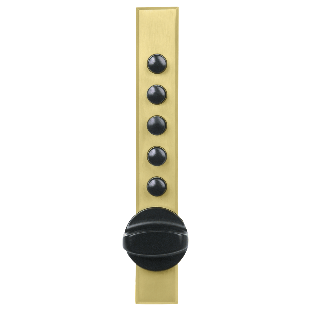 DormaKaba 9623C12-04-41 Cabinet Lock, Wood Application, End Throw w/Cross Throw Parts, Clutch Ball Bearing Knob, Without Trim Plate, Spring Latch, Key Override, Satin Brass