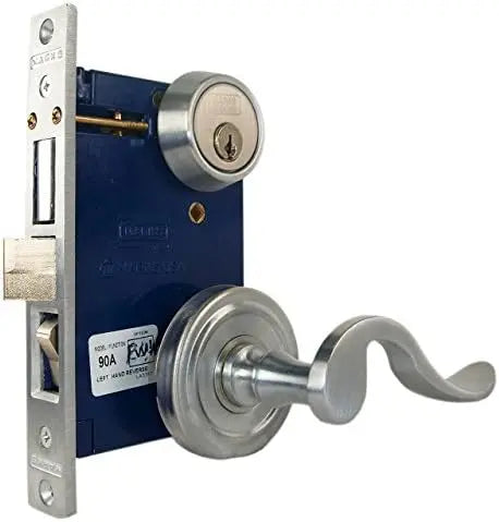 Marks USA 9225AC/26D-W Unilock Ornamental Iron Lever, Double Cylinder, Entry, 2-1/2", AR1, Satin Chrome