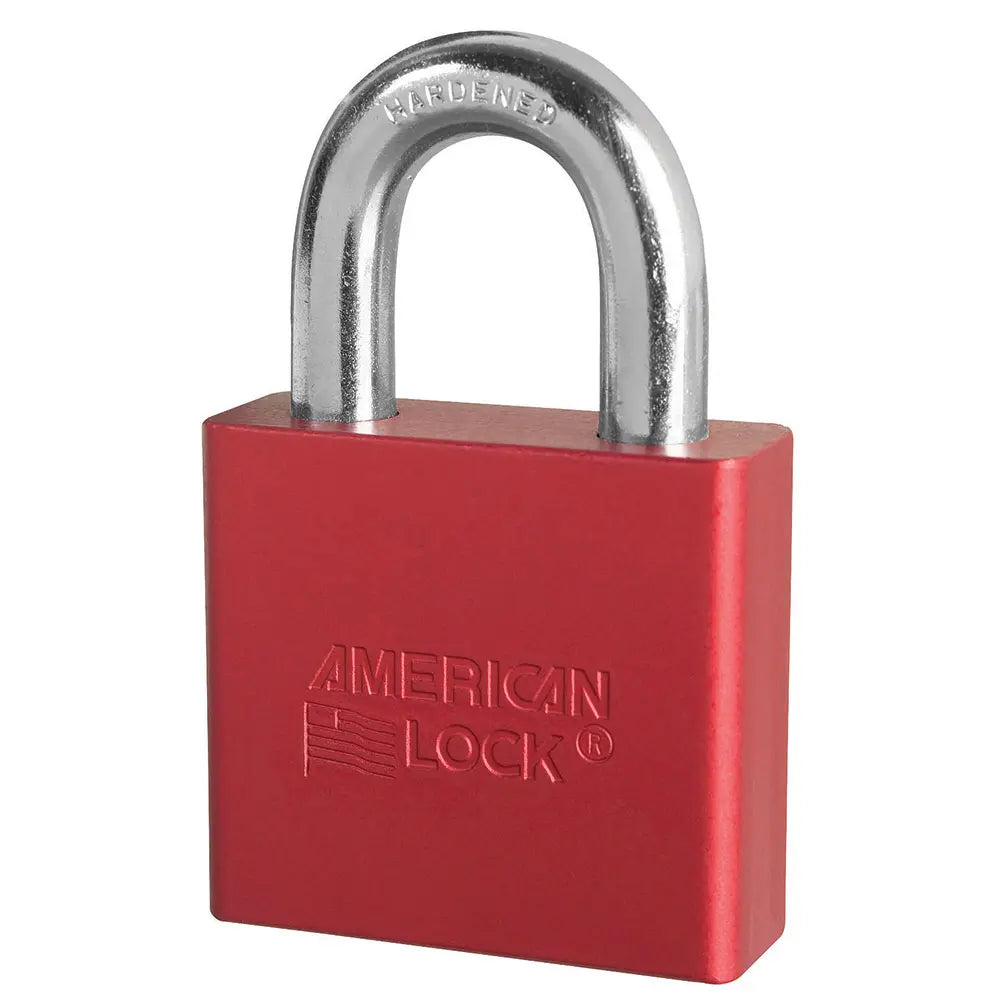 American Lock A1305KARED 27676 Red Anodized Aluminum Safety Padlock, 2" Body, 1-1/8" Tall 3/8" Diameter Shackle, Keyed Alike