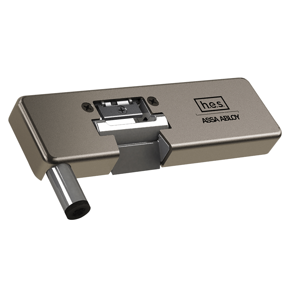 HES 9100R-630 Grade 1 Field Selectable (Safe/Secure) 12/24VDC Electric Strike for Glass Single Doors with Vertical Rods, Satin Stainless Steel Finish, Right-Handed