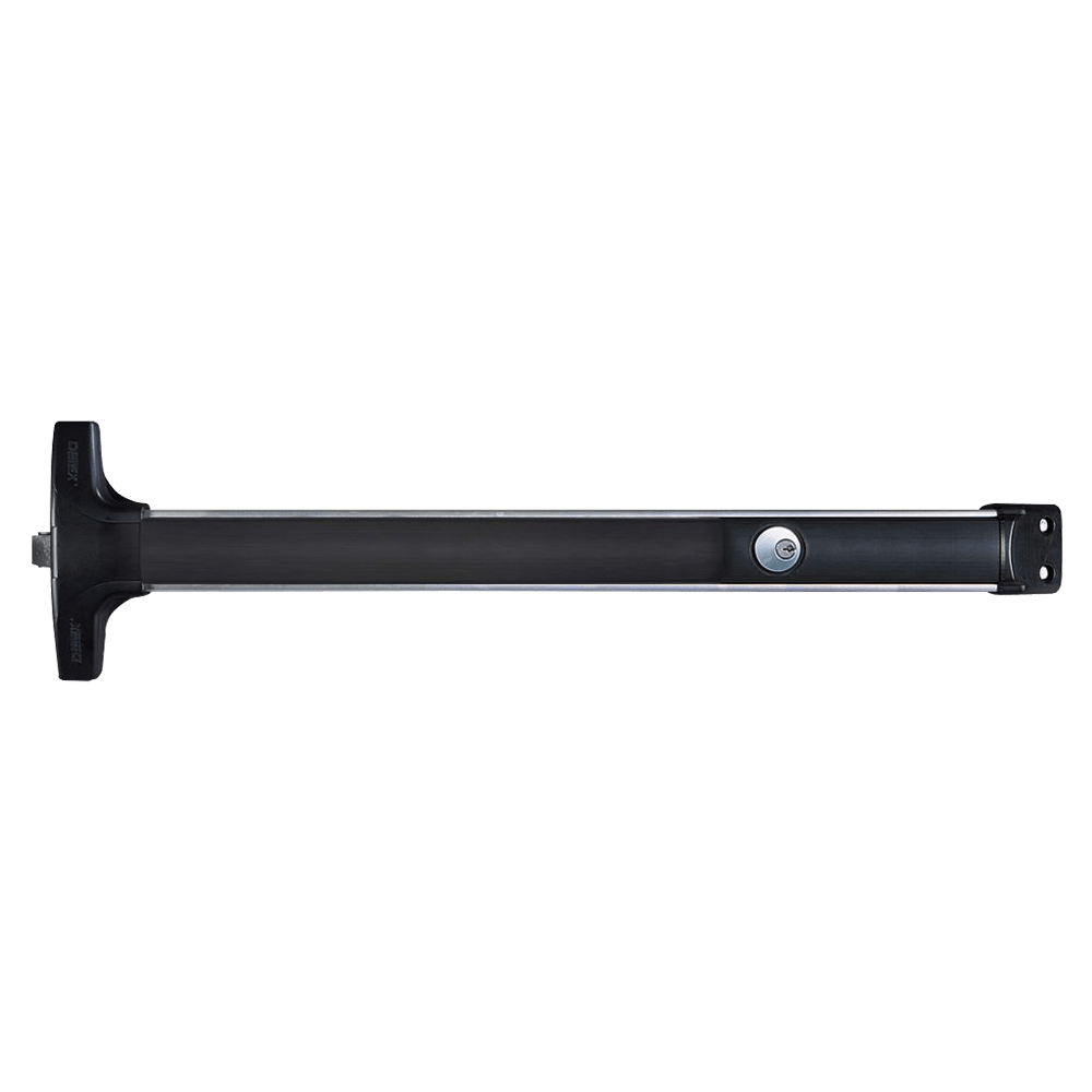 Detex V40 CD 628 99 36 Value Series Wide Stile Rim Exit Device, Cylinder Dogging, 99 Surface Strike, 36 In. Device, Satin Aluminum Clear Anodized