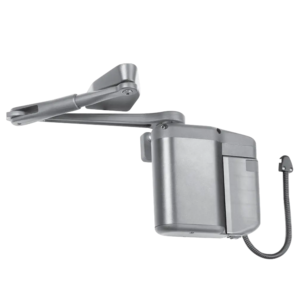 Norton 5845XNPB 689 ADAEZ PRO COMPLETE Door Operator Kit, Push or Pull Side, (Parallel or Regular Arm Door Operator, ADA1015P Hardwire Kit, 2 Narrow Style Push Buttons), Aluminum Finish