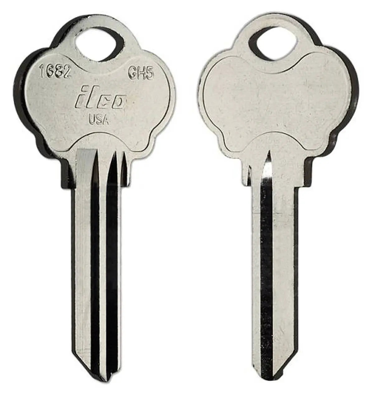Kaba Ilco 1682 Key Blank – GH5 Gatehouse Keyway, Nickel-Plated Brass