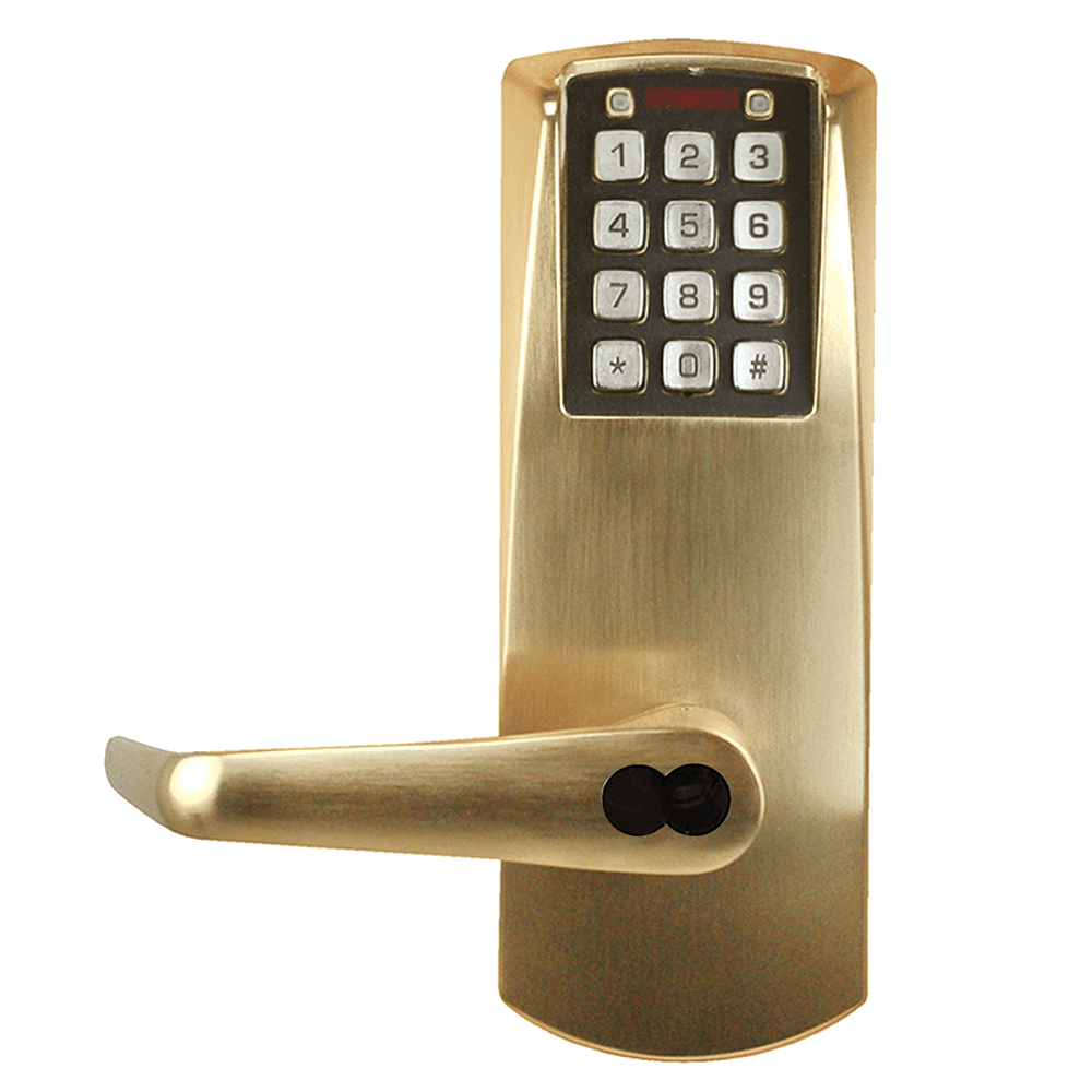 DormaKaba E201UBLL-606-41 E-Plex 2000 Exit Trim, 100 Access Codes, 1,000 Audit Events, Rim, Mortise and SVR Devices, 6/7-Pin SFIC Prep, Less Core, Satin Brass