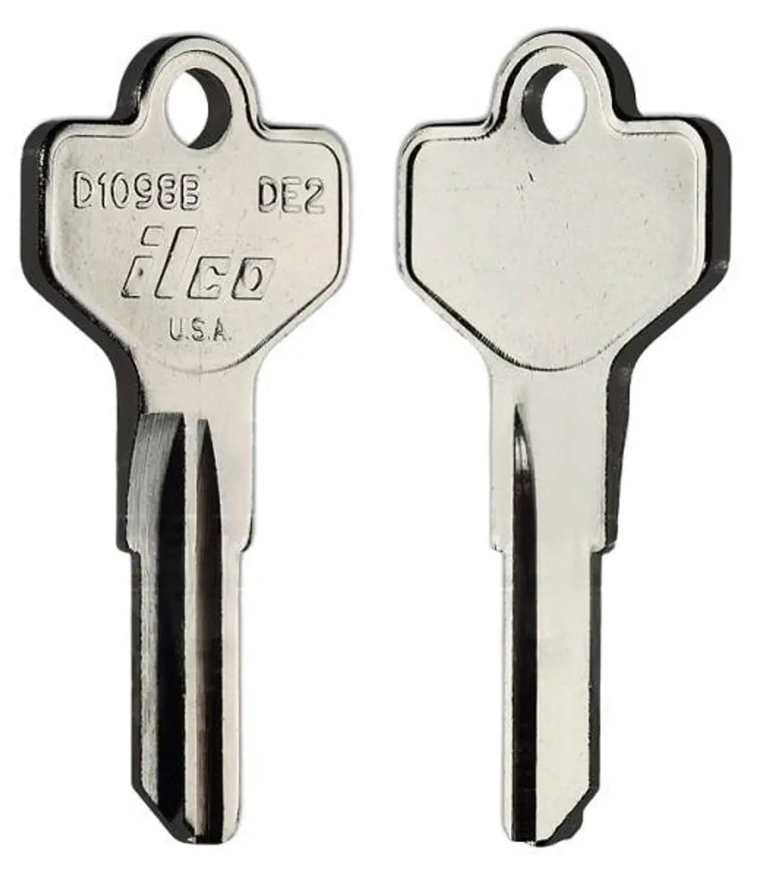 Kaba Ilco D1098B Key Blank – Dexter Keyway (DE2), Nickel-Plated Brass