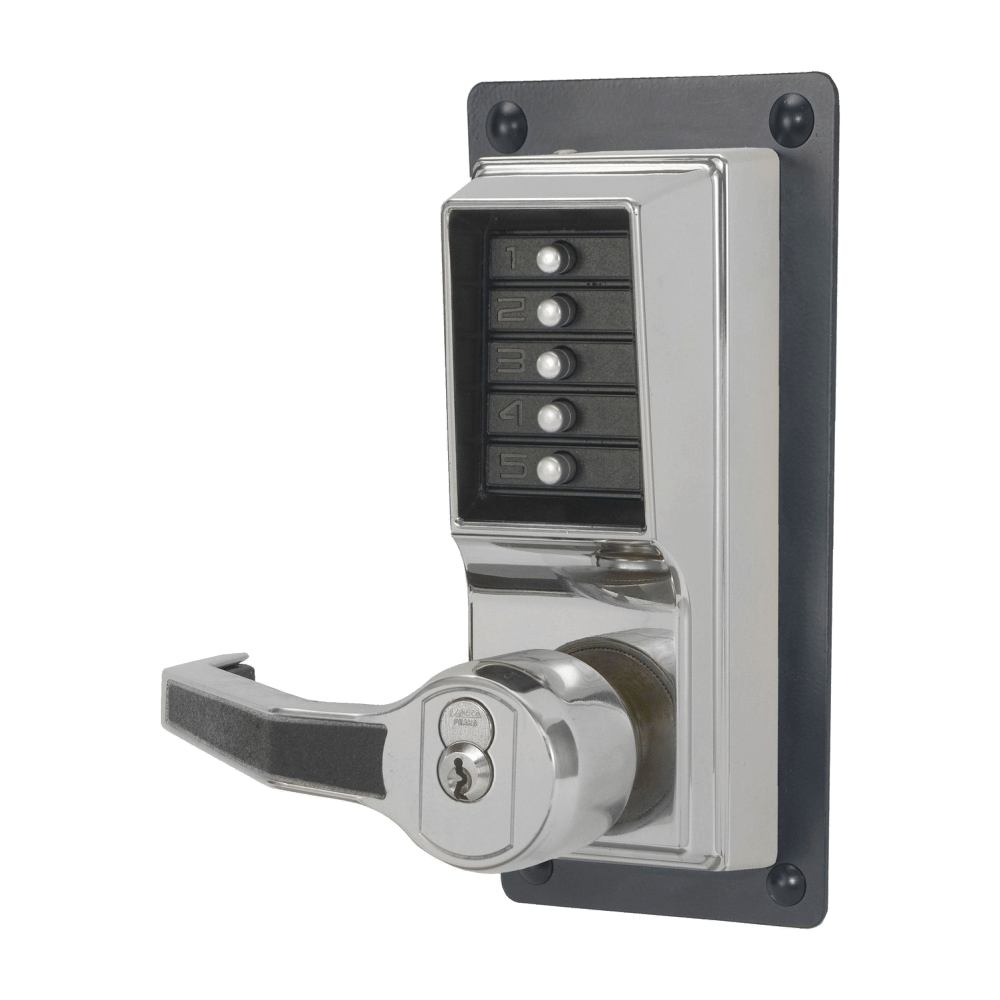 DormaKaba LLP1020R-026-41 Exit Trim Lever Lock, Combination and Key Override, Left Hand Reverse, Sargent LFIC Prep, Less Core, Bright Chrome