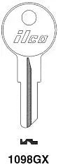 Kaba Ilco 1098GX Gas Cap Key Blank – B52 Stant Keyway, Nickel-Plated Brass