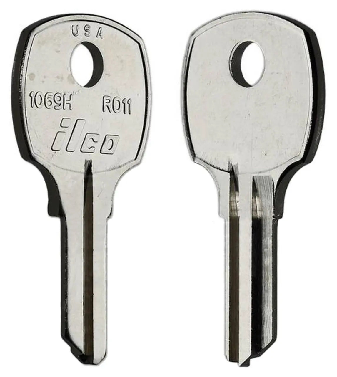 Kaba Ilco 1069H Key Blank – National RO11 Keyway, Nickel-Plated Brass