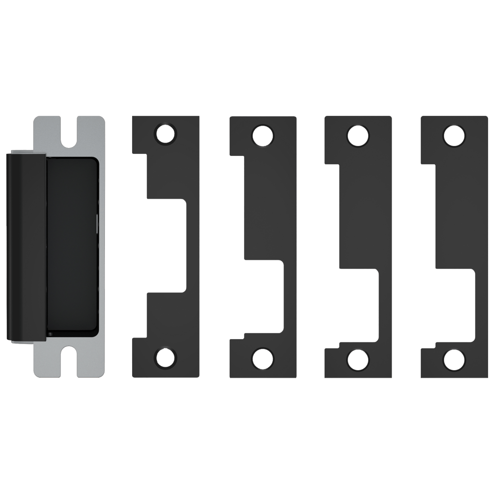 HES 1600-CLB-BSP Grade 1 Electric Strike, For Cylindrical or Mortise Latchbolt and Deadbolt Locks, Auto-Sensing 12/24 VDC, Field Selectable Fail Safe/Fail Secure, Includes 1J, 1K, 1KD, 1KM Options, Black