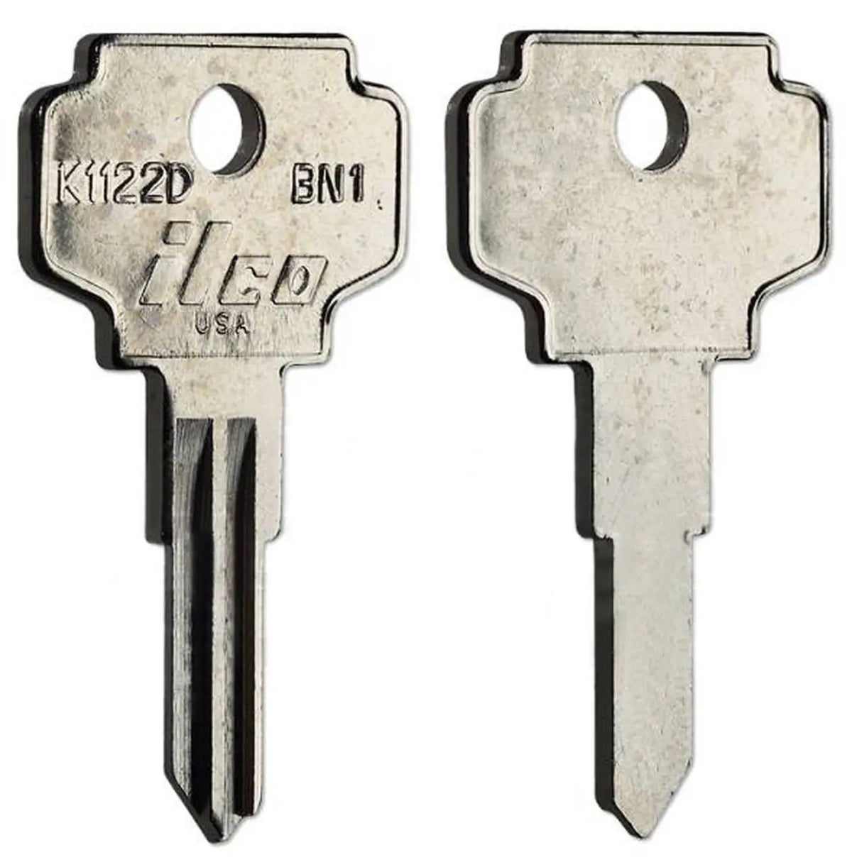Kaba Ilco K1122D Key Blank – Bargman Keyway, Nickel-Plated Brass (BN1)