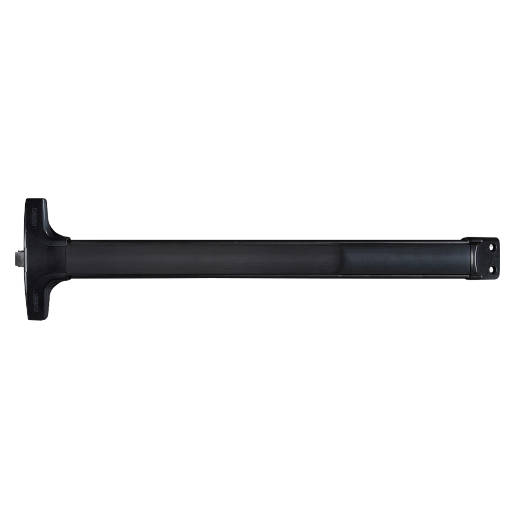 Detex V40W LD 711 99 48 Value Series Wide Stile Rim Exit Device, Less Dogging, 99 Surface Strike, 48" Device, Weatherized, Satin Black Anodized Aluminum