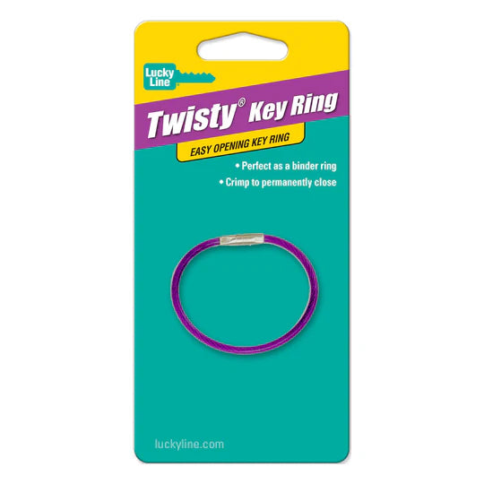 Lucky Line 81101 5" Twisty Cable Key Ring Asst 1 Per Card