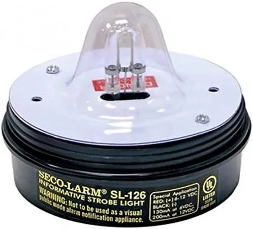 Seco-Larm SL-126Q/A 6-12 VDC 2-wire Strobe Light, Xenon tube, UL Listed, Amber