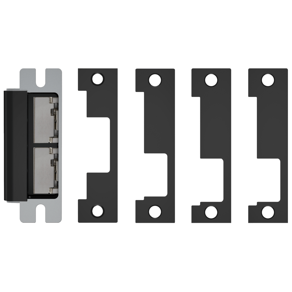 HES 1600-CLB-BSP-DLM Grade 1 Electric Strike, For Cylindrical or Mortise Latchbolt and Deadbolt Locks, Auto-Sensing 12/24 VDC, Field Selectable Fail Safe/Fail Secure, Includes 1J, 1K, 1KD, 1KM Options, Dual Lock Monitor, Black