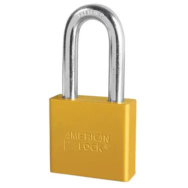 American Lock A1306KAYLW 27676 Yellow Anodized Aluminum Safety Padlock, 2" Body, 2" Tall 3/8" Diameter Shackle, Keyed Alike