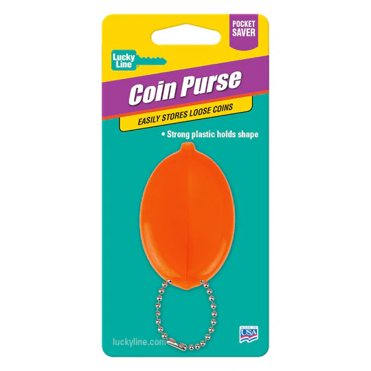 Lucky Line 94101 Squeeze Coin Purse With Ball Chain Assorted Colors - Carded