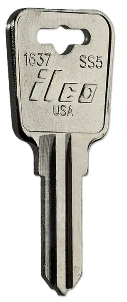 Kaba Ilco 1637 / SS5 Sentry Safe Key Blank – Nickel-Plated Brass, Double-Sided
