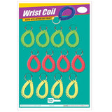 Lucky Line 41011 Wrist Coil Key Ring Neon Asst 12 Per Card