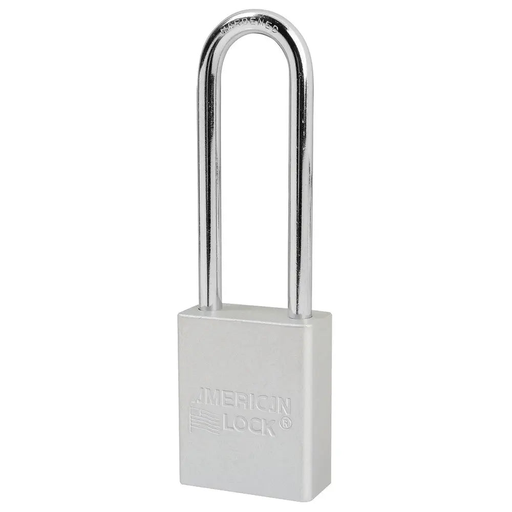 American Lock A1107KACLR 27676 Clear Anodized Aluminum Safety Padlock, 3" Body, 1-1/2" Tall 1/4" Diameter Shackle, Keyed Alike