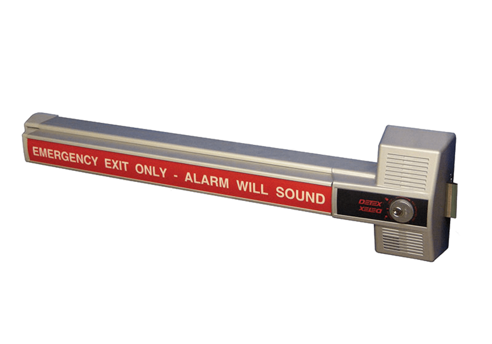 Detex ECL-230X-IP Alarmed Deadbolt Panic Hardware, Single Point Lock, Inside Pull, Gray