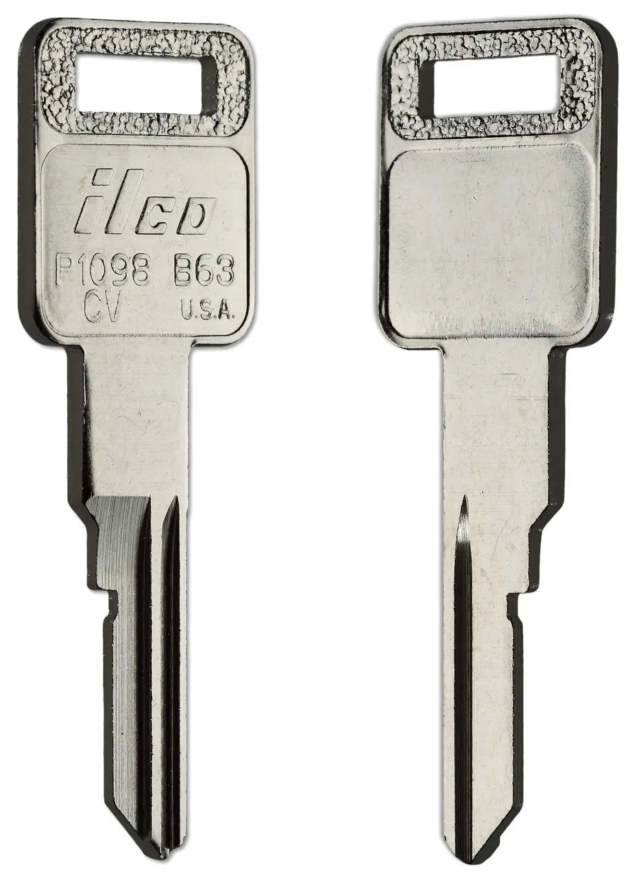 Kaba Ilco P1098CV B63 Automotive Key Blank – General Motors Nickel-Plated Brass
