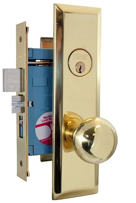 Marks USA 9NY10DW/3 Grade 2 New Yorker Mortise Lock, Vestibule, 2-1/2", SC1, Polished Brass