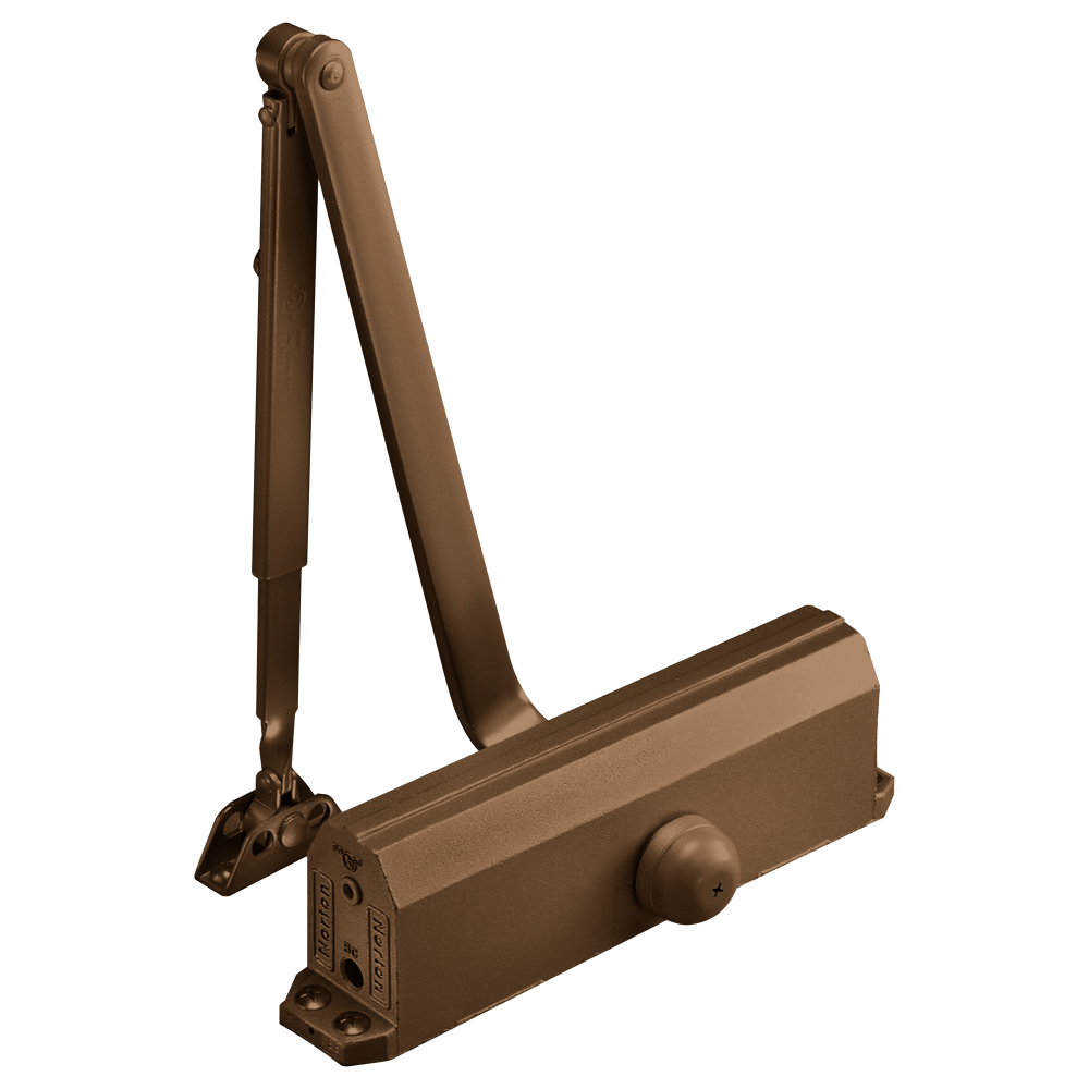 Norton 1601 691 Grade 1 Tri Mount Surface Closer, Pull Side, Regular, 180 Deg. Swing, Adjustable Size 1-6, Light Bronze Painted Finish, Non-Handed