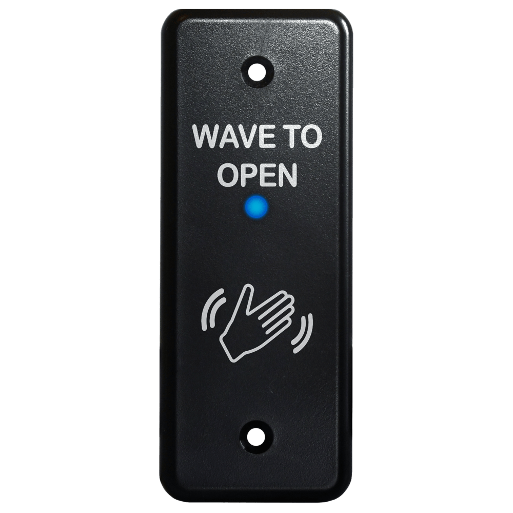 BEA 10MS31J-B Microwave Touchless Actuator, Jamb Plate, Text & Hand Logo, Adjustable 4 to 24 In, 12-24 VAC/DC, Black